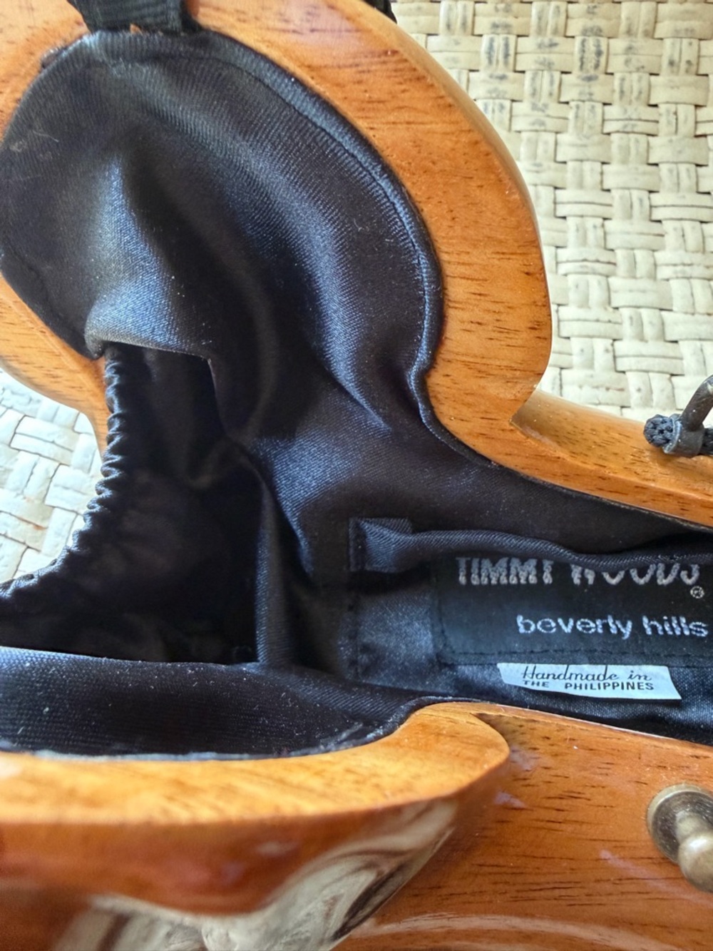 Wooden Dachshund Purse Tim Woods of Beverly Hills Rare - Picture 9 of 10